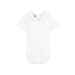 Overview image: Babidu Romper km pique wit-blauw